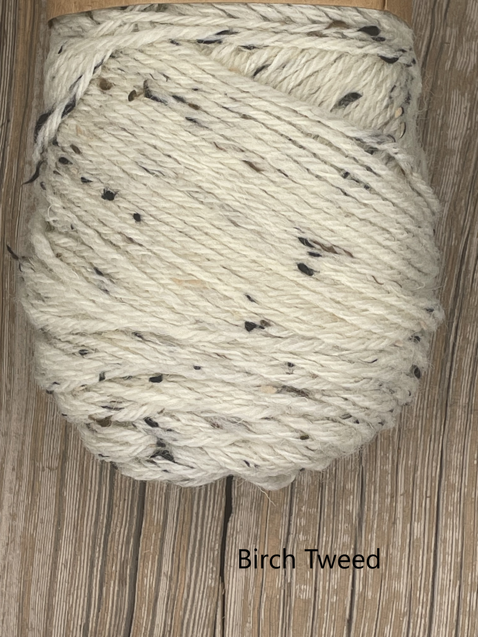 lion Brand fishermen's wool yarn 3 skeins birch tweed color # 202